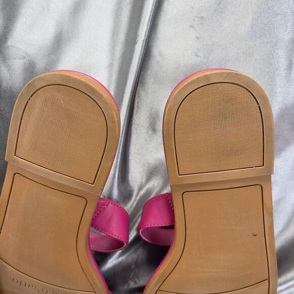 Franco Sarto Womens Jade Magenta Hot Pink Gold Flat Pool Slides‎ Shoes Size 7M - Picture 11 of 14